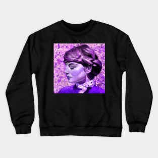 Movie star vintage violet print lady Crewneck Sweatshirt